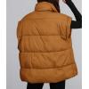 imagePRETTYGARDEN Womens Puffer Vest Fall Casual Stand Collar Lightweight Sleeveless Zip Up Padded Jackets OuterwearBrown