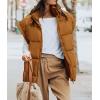 imagePRETTYGARDEN Womens Puffer Vest Fall Casual Stand Collar Lightweight Sleeveless Zip Up Padded Jackets OuterwearBrown