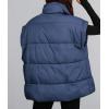imagePRETTYGARDEN Womens Puffer Vest Fall Casual Stand Collar Lightweight Sleeveless Zip Up Padded Jackets OuterwearDark Blue