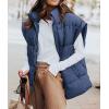 imagePRETTYGARDEN Womens Puffer Vest Fall Casual Stand Collar Lightweight Sleeveless Zip Up Padded Jackets OuterwearDark Blue
