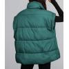 imagePRETTYGARDEN Womens Puffer Vest Fall Casual Stand Collar Lightweight Sleeveless Zip Up Padded Jackets OuterwearDark Green
