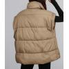 imagePRETTYGARDEN Womens Puffer Vest Fall Casual Stand Collar Lightweight Sleeveless Zip Up Padded Jackets OuterwearKhaki