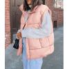 imagePRETTYGARDEN Womens Puffer Vest Fall Casual Stand Collar Lightweight Sleeveless Zip Up Padded Jackets OuterwearPink