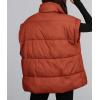 imagePRETTYGARDEN Womens Puffer Vest Fall Casual Stand Collar Lightweight Sleeveless Zip Up Padded Jackets OuterwearRust Red