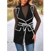 imagePRETTYGARDEN Womens Winter Coats V Neck Button Belt Pockets Sleeveless Cardigan Fall Warm Long Vest JacketsBlack