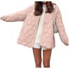 imagePRETTYGARDEN Womens Fall Clothes Trendy Casual Lightweight Jackets Oversized Winter Coat Outerwear with PocketsLight Pink
