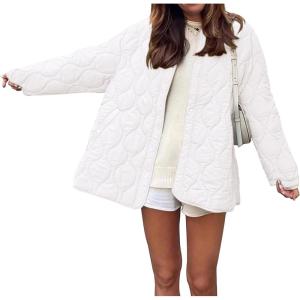 imagePRETTYGARDEN Womens Fall Clothes Trendy Casual Lightweight Jackets Oversized Winter Coat Outerwear with PocketsBeige