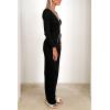 imagePRETTYGARDEN Womens 2 Piece Lounge Outfits Long Sleeve V Neck Button Top Wide Leg Pants Knit Sweater Tracksuit SetBlack