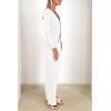 imagePRETTYGARDEN Womens 2 Piece Lounge Outfits Long Sleeve V Neck Button Top Wide Leg Pants Knit Sweater Tracksuit SetWhite
