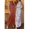 imagePRETTYGARDEN Womens 2 Piece Outfits 2024 Summer Casual Sleeveless Mock Neck Crop Tops Wide Leg Pants SetBrown Red