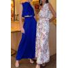 imagePRETTYGARDEN Womens 2 Piece Outfits 2024 Summer Casual Sleeveless Mock Neck Crop Tops Wide Leg Pants SetRoyal Blue