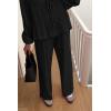 imagePRETTYGARDEN Womens 2024 Fall Two Piece Outfits Tie Front Long Sleeve Top Wide Leg Pant Lounge Sets Cute Matching LoungewearBlack