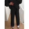 imagePRETTYGARDEN Womens 2024 Fall Two Piece Outfits Tie Front Long Sleeve Top Wide Leg Pant Lounge Sets Cute Matching LoungewearBlack