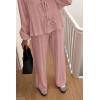 imagePRETTYGARDEN Womens 2024 Fall Two Piece Outfits Tie Front Long Sleeve Top Wide Leg Pant Lounge Sets Cute Matching LoungewearDusty Pink