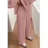 imagePRETTYGARDEN Womens 2024 Fall Two Piece Outfits Tie Front Long Sleeve Top Wide Leg Pant Lounge Sets Cute Matching LoungewearDusty Pink