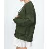 imagePRETTYGARDEN Womens Cardigan Sweaters Long Sleeve Open Front Button Up V Neck Ribbed Knit Fall Sweater JacketsArmy Green
