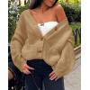 imagePRETTYGARDEN Womens Cardigan Sweaters Long Sleeve Open Front Button Up V Neck Ribbed Knit Fall Sweater JacketsKhaki
