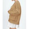 imagePRETTYGARDEN Womens Cardigan Sweaters Long Sleeve Open Front Button Up V Neck Ribbed Knit Fall Sweater JacketsKhaki