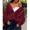 imagePRETTYGARDEN Womens Cardigan Sweaters Long Sleeve Open Front Button Up V Neck Ribbed Knit Fall Sweater JacketsWine Red
