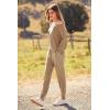 imagePRETTYGARDEN Womens Fall Fashion Outfits 2 Piece Sweatsuit Solid Color Long Sleeve Pullover Long Pants Lounge SetKhaki