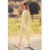 imagePRETTYGARDEN Womens Fall Fashion Outfits 2 Piece Sweatsuit Solid Color Long Sleeve Pullover Long Pants Lounge SetLight Khaki
