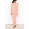 imagePRETTYGARDEN Womens Fall Knit Maxi Bodycon Dress Long Sleeve Cutout Tie Front V Neck Y2K Fitted Cocktail Party DressesPink