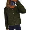 imagePRETTYGARDEN Womens Fall Open Front Cardigan Sweaters Button Down Long Sleeve Casual Winter Cute Knitted ShirtsArmy Green
