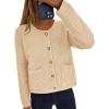 imagePRETTYGARDEN Womens Fall Open Front Cardigan Sweaters Button Down Long Sleeve Casual Winter Cute Knitted ShirtsBeige