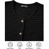 imagePRETTYGARDEN Womens Fall Open Front Cardigan Sweaters Button Down Long Sleeve Casual Winter Cute Knitted ShirtsBlack