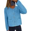 imagePRETTYGARDEN Womens Fall Open Front Cardigan Sweaters Button Down Long Sleeve Casual Winter Cute Knitted ShirtsBlue