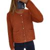 imagePRETTYGARDEN Womens Fall Open Front Cardigan Sweaters Button Down Long Sleeve Casual Winter Cute Knitted ShirtsCaramel