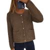 imagePRETTYGARDEN Womens Fall Open Front Cardigan Sweaters Button Down Long Sleeve Casual Winter Cute Knitted ShirtsCoffee