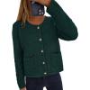 imagePRETTYGARDEN Womens Fall Open Front Cardigan Sweaters Button Down Long Sleeve Casual Winter Cute Knitted ShirtsDark Green