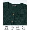 imagePRETTYGARDEN Womens Fall Open Front Cardigan Sweaters Button Down Long Sleeve Casual Winter Cute Knitted ShirtsDark Green