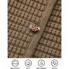 imagePRETTYGARDEN Womens Fall Open Front Cardigan Sweaters Button Down Long Sleeve Casual Winter Cute Knitted ShirtsDark Khaki