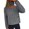 imagePRETTYGARDEN Womens Fall Open Front Cardigan Sweaters Button Down Long Sleeve Casual Winter Cute Knitted ShirtsGrey