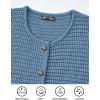 imagePRETTYGARDEN Womens Fall Open Front Cardigan Sweaters Button Down Long Sleeve Casual Winter Cute Knitted ShirtsMist Blue