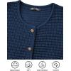 imagePRETTYGARDEN Womens Fall Open Front Cardigan Sweaters Button Down Long Sleeve Casual Winter Cute Knitted ShirtsNavy