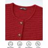 imagePRETTYGARDEN Womens Fall Open Front Cardigan Sweaters Button Down Long Sleeve Casual Winter Cute Knitted ShirtsRed