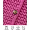 imagePRETTYGARDEN Womens Fall Open Front Cardigan Sweaters Button Down Long Sleeve Casual Winter Cute Knitted ShirtsRose Red