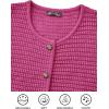 imagePRETTYGARDEN Womens Fall Open Front Cardigan Sweaters Button Down Long Sleeve Casual Winter Cute Knitted ShirtsRose Red