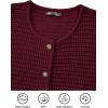 imagePRETTYGARDEN Womens Fall Open Front Cardigan Sweaters Button Down Long Sleeve Casual Winter Cute Knitted ShirtsWine Red