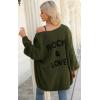 imagePRETTYGARDEN Womens Long Sleeve Open Front Knit Cardigans Sweaters Soft Loose Draped Coat OuterwearArmy Green