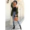 imagePRETTYGARDEN Womens Long Sleeve Open Front Knit Cardigans Sweaters Soft Loose Draped Coat OuterwearArmy Green