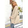 imagePRETTYGARDEN Womens Long Sleeve Open Front Knit Cardigans Sweaters Soft Loose Draped Coat OuterwearBeige