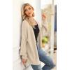 imagePRETTYGARDEN Womens Long Sleeve Open Front Knit Cardigans Sweaters Soft Loose Draped Coat OuterwearBeige