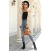 imagePRETTYGARDEN Womens Long Sleeve Open Front Knit Cardigans Sweaters Soft Loose Draped Coat OuterwearBeige