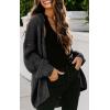 imagePRETTYGARDEN Womens Long Sleeve Open Front Knit Cardigans Sweaters Soft Loose Draped Coat OuterwearBlack
