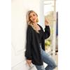 imagePRETTYGARDEN Womens Long Sleeve Open Front Knit Cardigans Sweaters Soft Loose Draped Coat OuterwearBlack