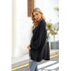 imagePRETTYGARDEN Womens Long Sleeve Open Front Knit Cardigans Sweaters Soft Loose Draped Coat OuterwearBlack